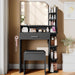 Black 26Inch Vanity Desk With Illumination LEDLighting