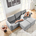 Modular Couches and Sofas Sectional with Storage, 5 Seat Sectional Sofa for Living Room, U Shaped Sectional Couch with Reversible Chaises, Light Gray