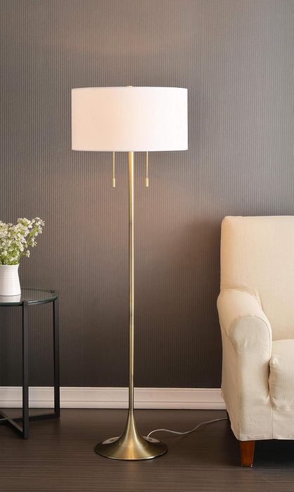 Stowe Floor Lamp with Antique Brass Finish, Modern Style, 61" Height, 19" Width, 19" Depth