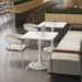 White Tulip 24Inch DiningTable WoodTopPedestalBase