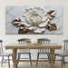 Canvas Wall Art Living Room Home Wall Decor Modern White Flower Canvas Art Wall Decor 29 X 58 Inches Large Wall Art Elegant Marble Texture Picture for Bedroom Office Artwork