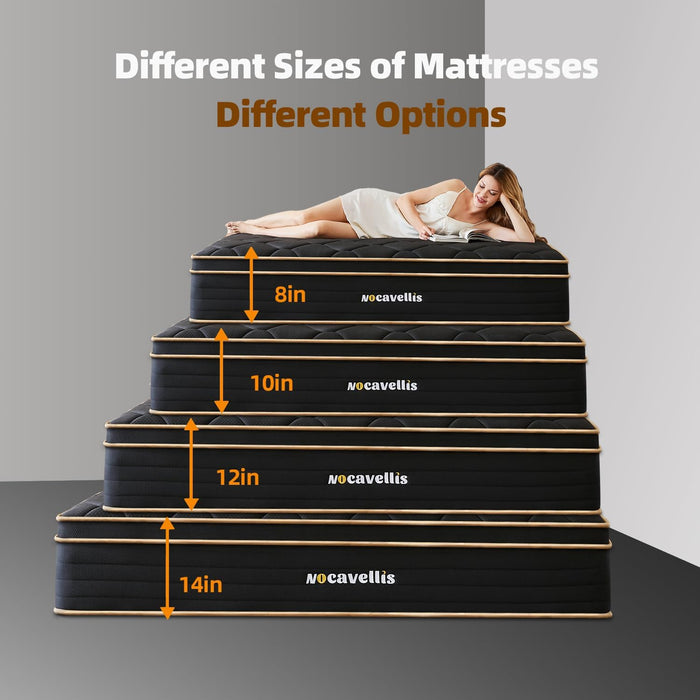 Twin Mattress 10 Inch Twin Size Mattresses in a Box Spring Hybrid Twin Bed Memory Foam Mattress Comfort Breathable Fabric Cooling Gel Pressure Relief, Medium Firm