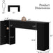 61'' Fluted Long Console Table, Wooden Rectangular Sofa Table behind the Couch, Narrow Entryway Table with 2 Hidden Storage Cabinets for Entrance, Hallway, Living Room, Foyer, Black