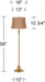 Dyna Traditional 58" Tall Standing Floor Lamp Skinny Pole Pull Chain Gold Antique Brass Finish Living Room Bedroom House Reading Office Home Decor Entryway Dining Natural Burlap Shade