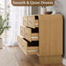 6 Drawer Rattan Dresser for Bedroom 55" Wide Chest of Drawers