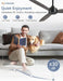 2 Pack 52 Inch Outdoor Ceiling Fans with Remote, Black Ceiling Fan No Light with Quiet Reversible DC Motor, 6 Speeds, 3 Blade Modern Ceiling Fans for Patio Living Room Bedroom Indoor