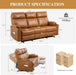 Power Reclining Sofa - 3 Seater Recliner Sofás, PU Leather Sofa, Home Theater Seating with Flipped Middle Backrest, Power Recliner Couch for Living Room(Brown)