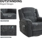 Grey Heated Recliner with Massage, Swivel Rocker