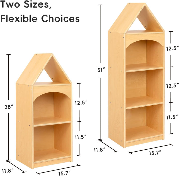 Montessori 3 Tier Wooden Educational Kids Bookcase