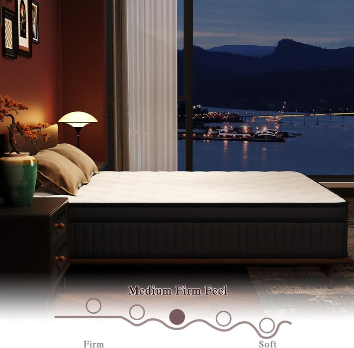 Queen Mattress, 12 Inch Hybrid Queen Size Mattress in a Box