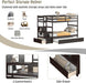 Espresso Solidwood Twin Bunk Bed With TrundleStorage