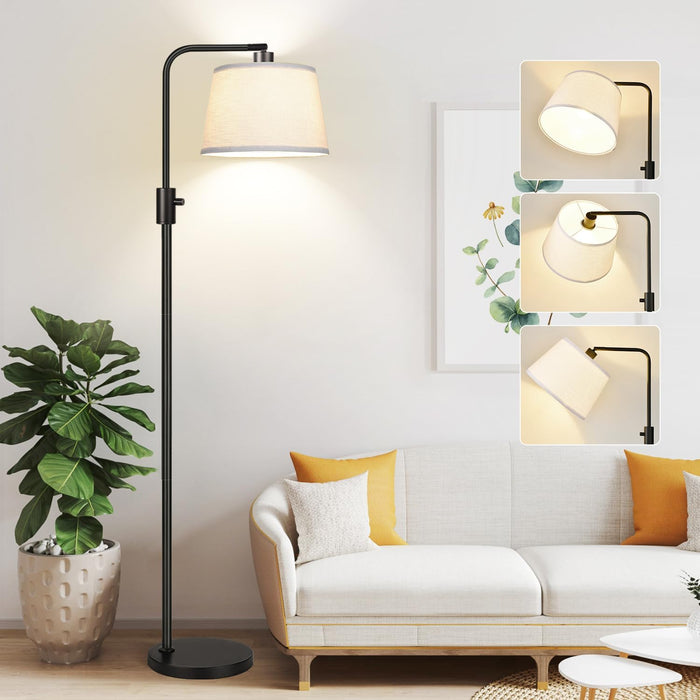 Black Dimmable Arc Floor Lamp TallStanding 1000Lumen