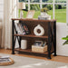 Hombazzar 3 Tier Bookshelf,35.4" Wide Short Bookshelf,Brown