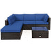 6 Pieces Outdoor Patio Rattan Sectional Sofa Set with Coffee Table