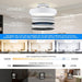 Ceiling Fans with Lights and Remote, Flush Mount Modern Bladeless Ceiling Fan with Light, 6 Speeds, Stepless Dimming and CCT 3000K-6000K LED Lights for Bedroom, Study Room (White, 20.1″)