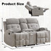 CAMMOV 67" Manual Loveseat Recliner Sofa, Wall-Hugger 2 Seat Reclining Loveseat Couches with 2 Concealed Cup Holders, Hidden Storage, Chenille Fabric Reclinable Sofa for Living Room, Light Grey