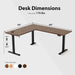 L Shaped Standing Desk Adjustable Height, Electric Corner Standing Desk, 63 X 55 Inch Sit Stand Computer Table with Splice Board, Dark Wlalnut