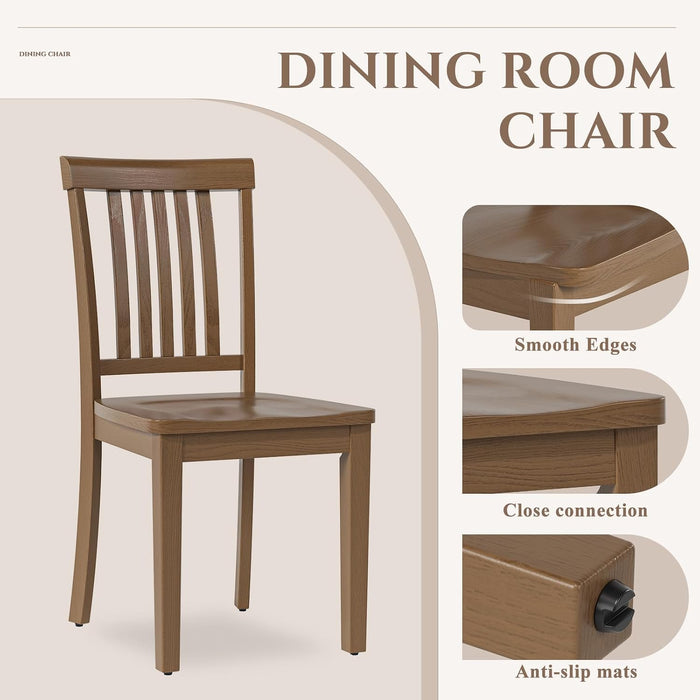 Wooden Dining Room Chairs Set of 6, Spindle High Back Windsor Kitchen Side Chair, Farmhouse Dining Chairs for Kitchen, Dining Room, Light Brown