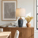 24.5" Vintage Ceramic Table Lamp for Living Room Black Single