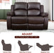 Luxury Recliner Sofa Living Room Set Reclining Sofa and Loveseat Chair Sets Living Room Furniture Sets Recliner Couches for Living Room/Office (A-Brown Leather, 3 Piece Set)
