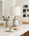 24'' Farmhouse Ceramic Table Lamp with Natural Textured Finish