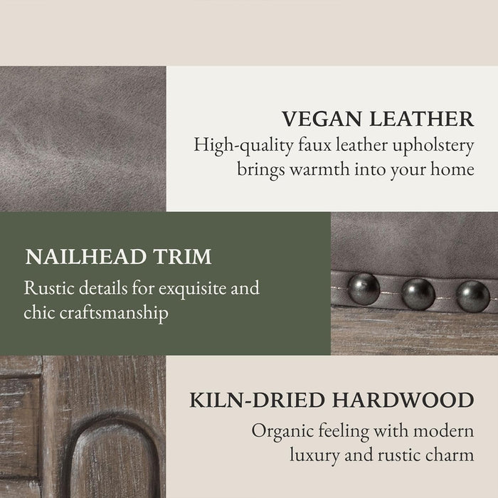 Alexander 31 Inch Tall Bar Height Rotating Low Back Barstool in Reclaimed Oak Finish with Ronan Stone Vegan Leather Seat