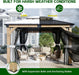10x12 Ft Cedarwood Gazebo AllWeather Curtains Netting