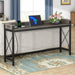 Sofa Table with Outlets and USB Ports, 70.9 Inch Extra Long Console Table behind Couch with Charging Station, Industrial Narrow Entryway Hallway Accent Table for Living Room