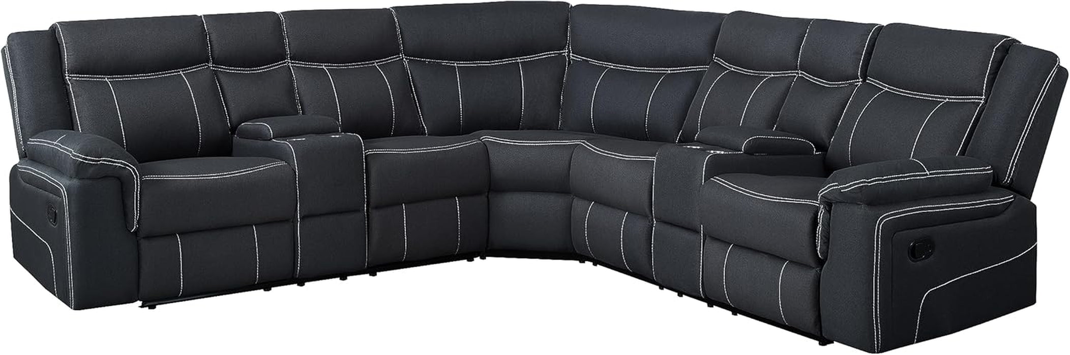 Modern 5-Seater Reclining Sectional Sofa with Storage