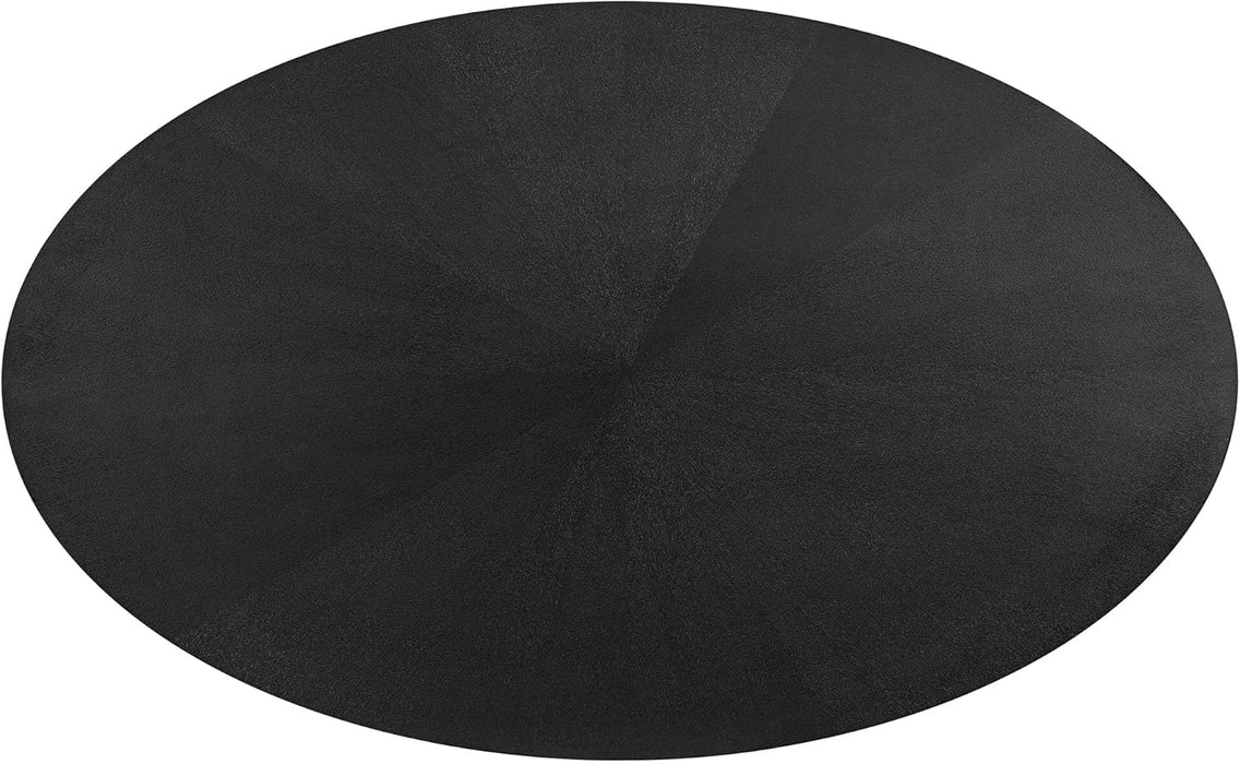 Crossroads 71" Oval Wood Dining Table, Wood Veneer, Seats 6, Easy to Assemble in Black