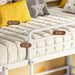 Bunk Bed, Triple Bunk Beds with 2 Ladders, Bunk Beds Twin over Twin over Twin, Metal Bed Frame with Guardrails for Bedroom, No Box Spring Needed, White