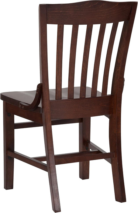 School House Back Walnut Wood Chair