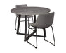 Centiar Mid Century round Dining Room Table with Metal Legs, Gray & Black