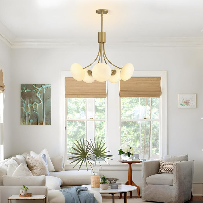 Mid Century Modern Chandelier,G9 Gold Vintage Chandelier Modern 5-Light
