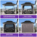 8' X 10' Hardtop Gazebo Metal Double Roof White Aluminum Frame Outdoor Heavy Duty Gazebo with Curtain and Netting for Patio Garden and Backyard, Grey