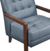Blue Premium Genuine Leather Tufted Upholstered Chair