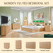 Fluted 5 Drawers Dresser for Bedroom, 45" Tall Modern Dressers & Chest of Drawers with Metal Handle, Wood Closet Clothes Storage Organizer,Storage Dressers Organizer for Hally/Living Room, Natural