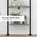 Tall Narrow Ladder Shelf Black Powdercoated Framework