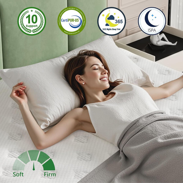 Luxury Full Size Mattress, 10 Inch Hybrid Mattress in a Box, Medium Firm