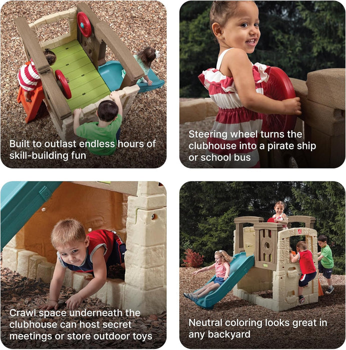 Woodland Climber II Kids Playset, Ages 2 –6 Years Old, Toddler Slide and Climbing Wall, Outdoor Playground for Backyard, Sturdy Plastic Frame, Easy Set Up