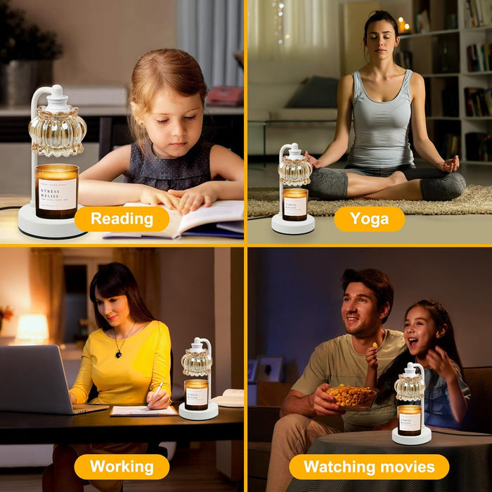 Candle Warmer Lamp with Timer&Dimmer, White Candle Warme Light Ideal Birthday, Wax Melt Warmer for Home Decor