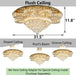 Modern Chandelier Living Room Glam Chandeliers Ceiling Light Fixture Remote Dimmable Lights 32 Inches Luxury Crystal Gold Light