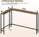 Narrow Console Table with Outlets, 70.9" Sofa Table Narrow Long, L Shaped behind Couch Entryway Table with Charging Station, for Living Room, Hallway, 3 Assembly Options, Rustic Brown CT07UBR