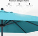 10' X 6.5' Rectangular Patio Umbrella Outdoor Table Umbrella Aluminum Frame Market Umbrella Sun Umbrella with 8 Sturdy Ribs Tilt for Garden Deck Lawn Pool Turquoise Blue