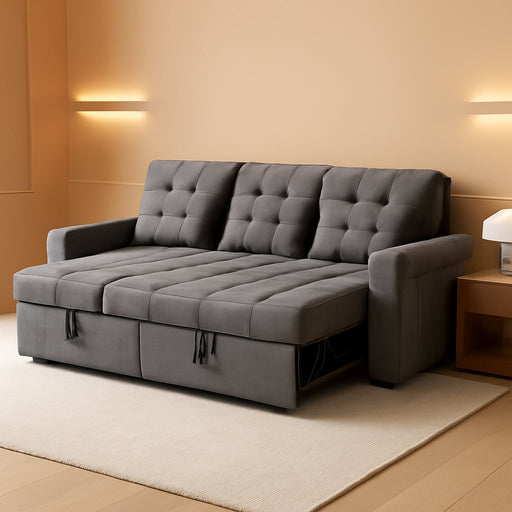 87 Inch Convertible Sofa Bed With AdjustableBackrest