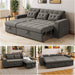 87 Inch Convertible Sofa Bed With AdjustableBackrest