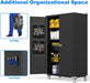 Black Metal Garage Storage Cabinet Pegboard Lockable