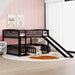Espresso SolidPine FullOverFull BunkBed With Slide