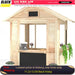 Wooden Outdoor Playhouse, Indoor/Outdoor Playhouse Working Doors with Wooden Floor, Easy Assembly Playhouses