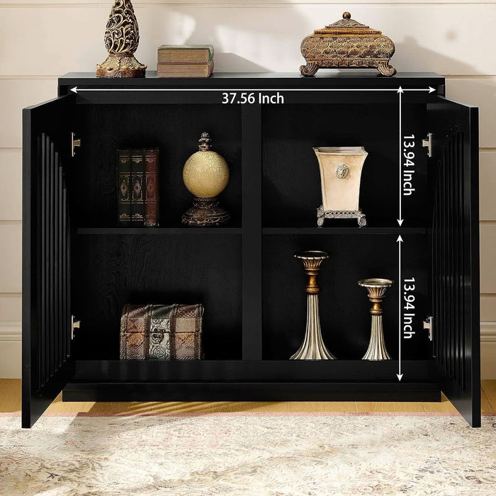 Black Sideboard Buffet Storage Cabinet,Narrow Small Entryway Cabinet